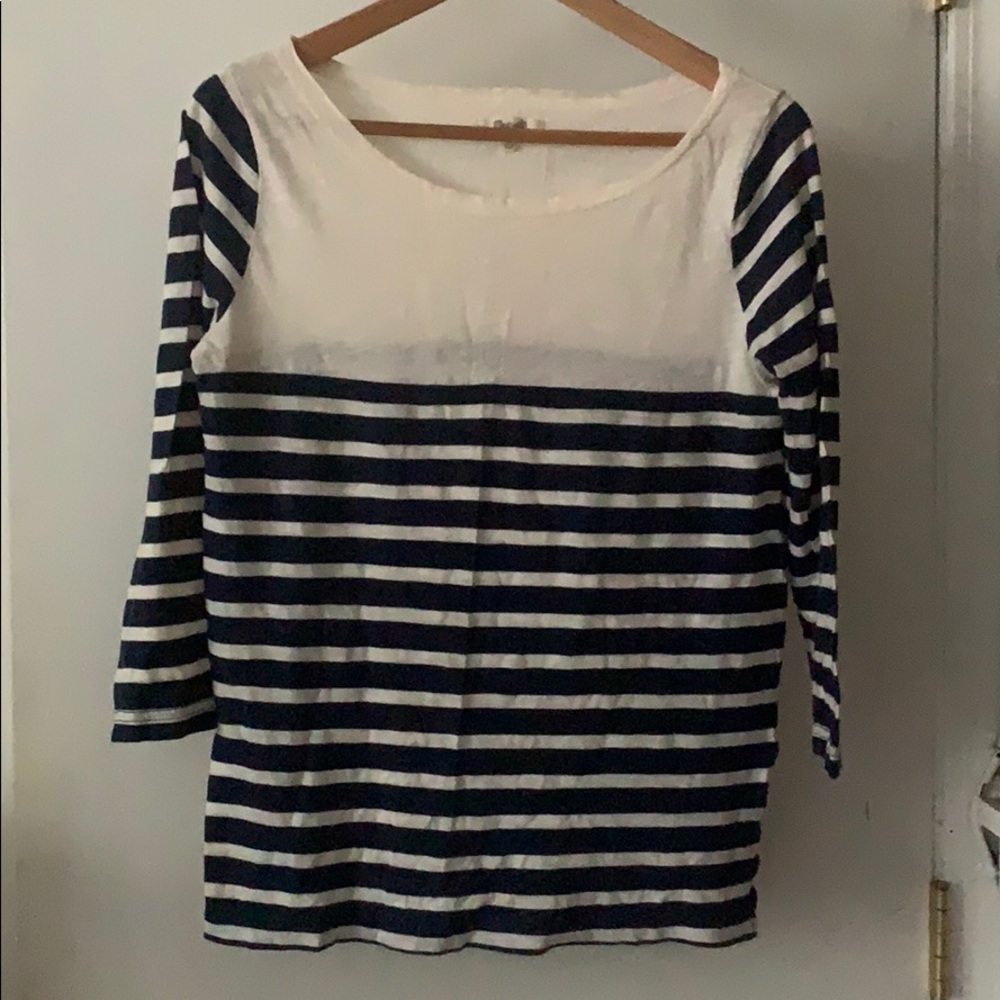 Madewell 3/4-sleeve lightweight striped tee small